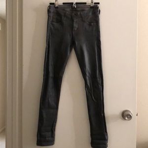 C of Humanity: Steel Gray Coated Skinny Jeans